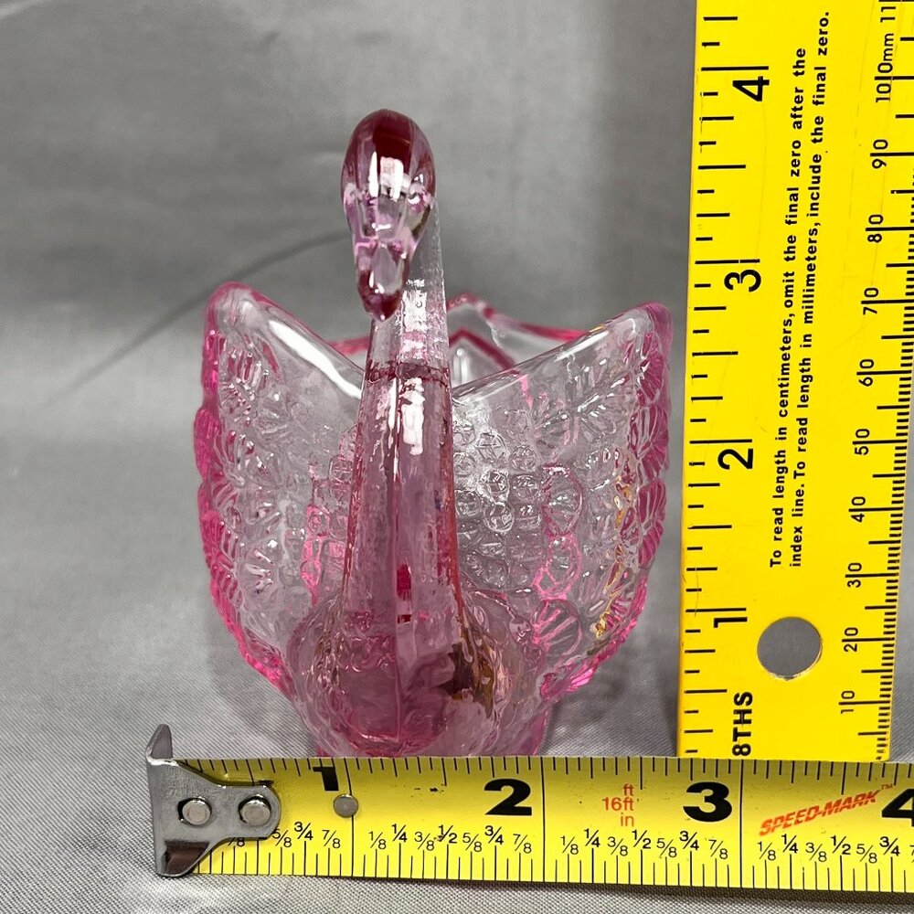 Fenton Pink Glass Swan Candy Dish - Picture 13 of 13